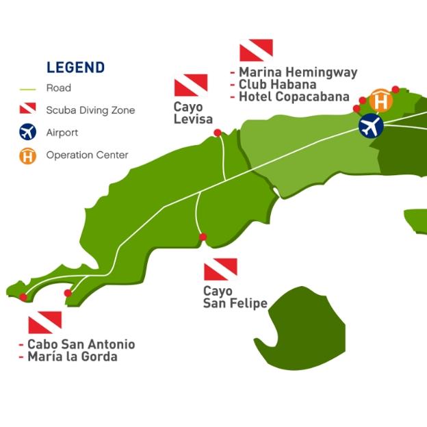 Diving spots available with Cuba on the Road &amp; Diving